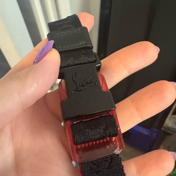 Christian Louboutin Black Crossbody Bag with Red Strap - Picture 8 of 10